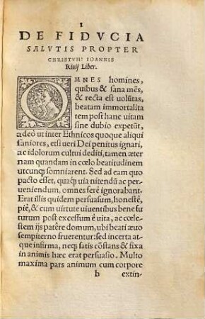 De fiducia salutis propter Christum : liber unus