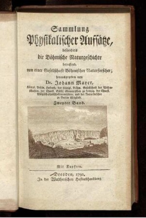 2: Sammlung physikalischer Aufsätze, besonders die böhmische Naturgeschichte betreffend. 2