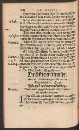 De festis et ieiuniis ... Ca. xiii