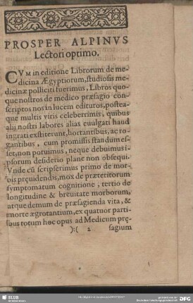 Prosper Alpinus Lectori optimo