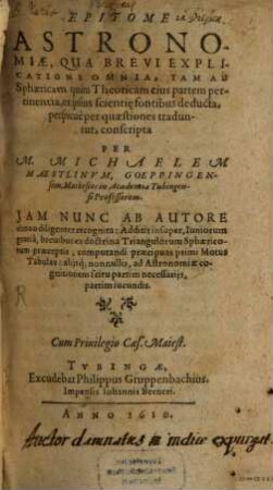 Epitome Astronomiae