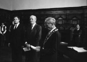 Freiburg: Rathaus, im Ratsaal, Minister, Carstens, Oberbürgermeister