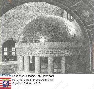 Darmstadt, Neue Synagoge in der Bleichstraße / Blick in das Allerheiligste: Mosaikkuppel