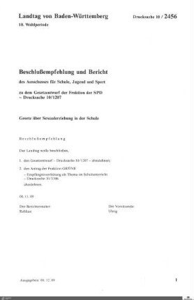 Gesetzentwurf der SPD: Sexualerziehung in der Schule
