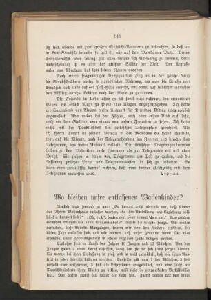 Wo bleiben unsre entlassenen Waisenkinder ?