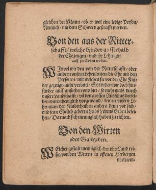 Von den Wirten oder Gastgeben.