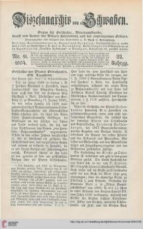 22: Geschichte der Pfarrei Orsenhausen, OA. Laupheim, [1]