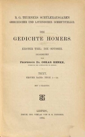 Die Gedichte Homers, Teil 2. Die Ilias