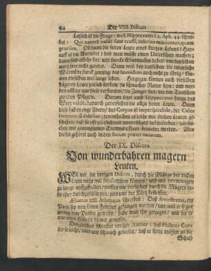 Der IX. Discurs. Von wunderbahren magern Leuten.