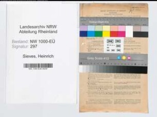 Entnazifizierung Heinrich Sieves, geb. 25.07.1874 (Gemuesehaendler)
