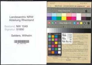 Entnazifizierung Wilhelm Selders , geb. 22.05.1915 (Landwirt)