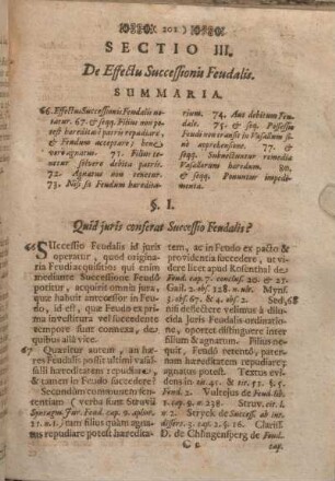 Sectio III. De Effectu Successionis Feudalis.