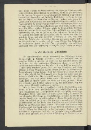 IV. Die allgemeine Schulreform