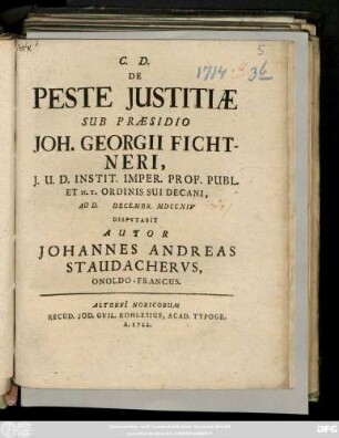 De Peste Justitiae