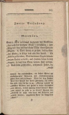Zweite Versuchung.