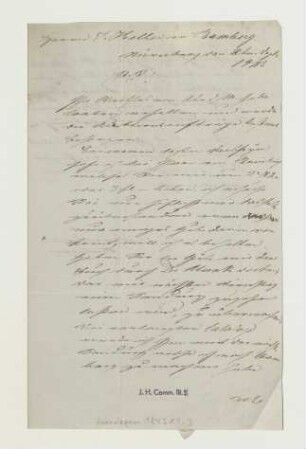 Brief von J. Heerdegen an Joseph Heller