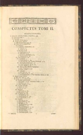 Conspectus Tomi II.