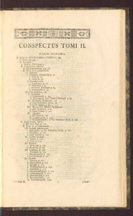 Conspectus Tomi II.