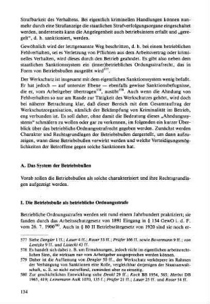 I. Die Betriebsbuße als betriebliche Ordnungsstrafe