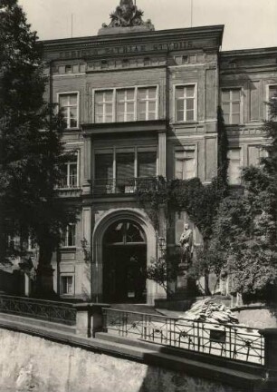 Meißen. Fürstenschule, Neubau von 1879. Fassade, Mittelrisalit