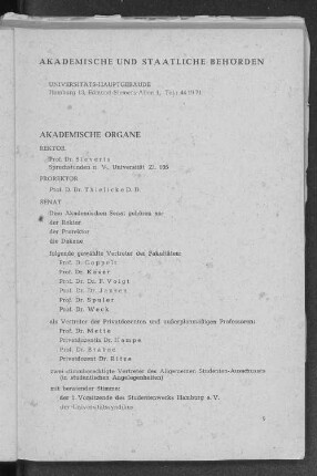 Akademische und Staatliche Behörden