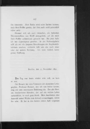 Berlin, den 23. November 1892.