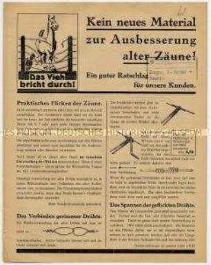 Kein neues Material zur Ausbesserung alter Zäune!