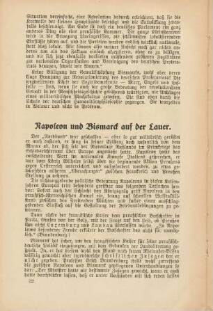 Napoleon und Bismarck auf der Lauer
