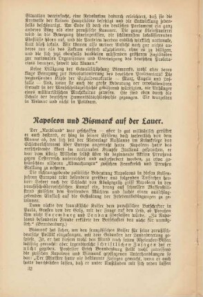 Napoleon und Bismarck auf der Lauer