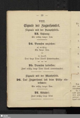VIII. Signale des Zugpersonals