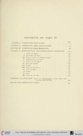 Contents of Part IV
