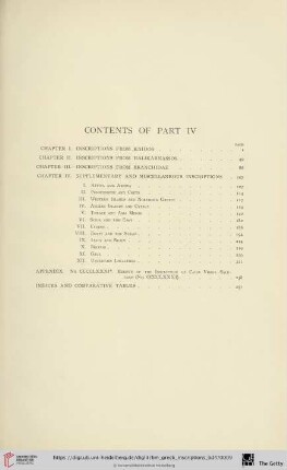 Contents of Part IV