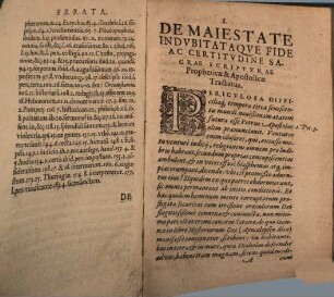 Tractatus de Sacrosancta Maiestate, Autoritate, Fide Ac Certitudine Sacrae Scripturae Propheticae & Apostolicae Veteris & Novi Testamenti