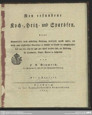 Neuerfundene Koch-, Heitz- und Sparöfen