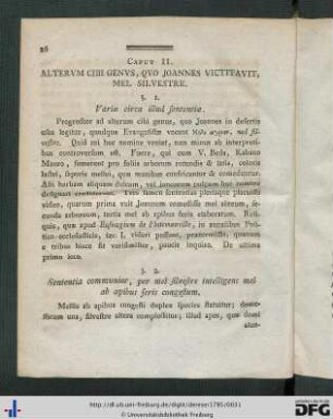 Caput II. Alterum Cibi Genus, Quo Joannes Victitavit, Mel Silvestre.