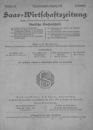 Nummer 35: 6. Dezember 1919
