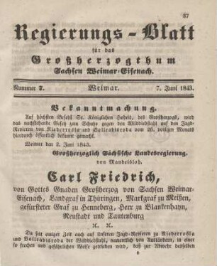 Nr. 7 : 7. Juni 1843