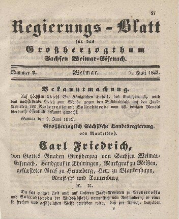 Nr. 7 : 7. Juni 1843