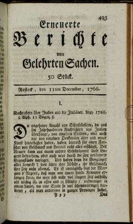 50 Stück. Rostock, den 11ten December, 1766