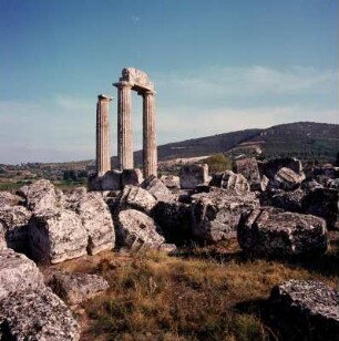 Nemea. Zeus-Tempel. Säulen und Trommeln des dorischen Zeus-Tempels, um 350 v. Chr