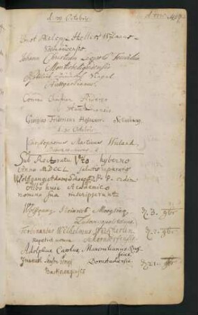 Winterhalbjahr 1750/1751. Rektorat Wolfgang Adam Schöpff