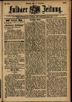 Ausgabe vom Montag, den 17. Dezember 1888.