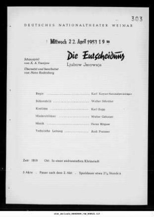 Die Entscheidung Ljubow Jarowaja