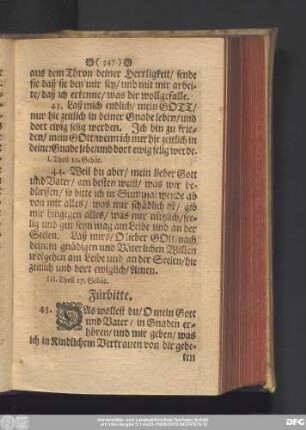 Fürbitte.