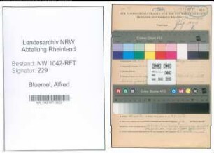 Entnazifizierung Alfred Bluemel , geb. 26.04.1901 (Landwirt)