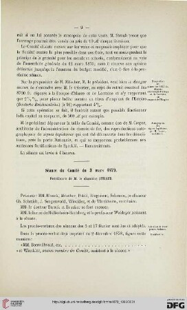 Séance du Comité du 3 mars 1879