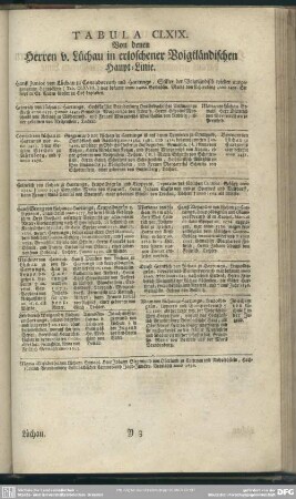Tabula CLXIX. Von denen Herren v. Lüchau in erloschener Voigtländischen Haupt-Linie
