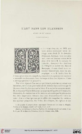 2. Pér. 35.1887: L' art dans les Flandres avant le XVe siècle, 1