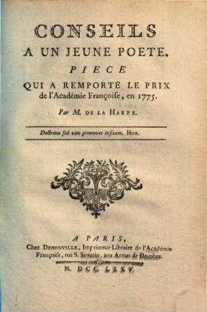 Conseils à un jeune poëte