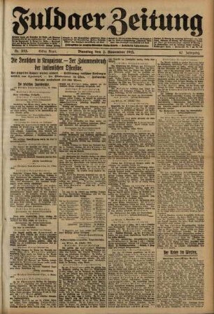 Erste Ausgabe vom Dienstag, den 02. November 1915.
